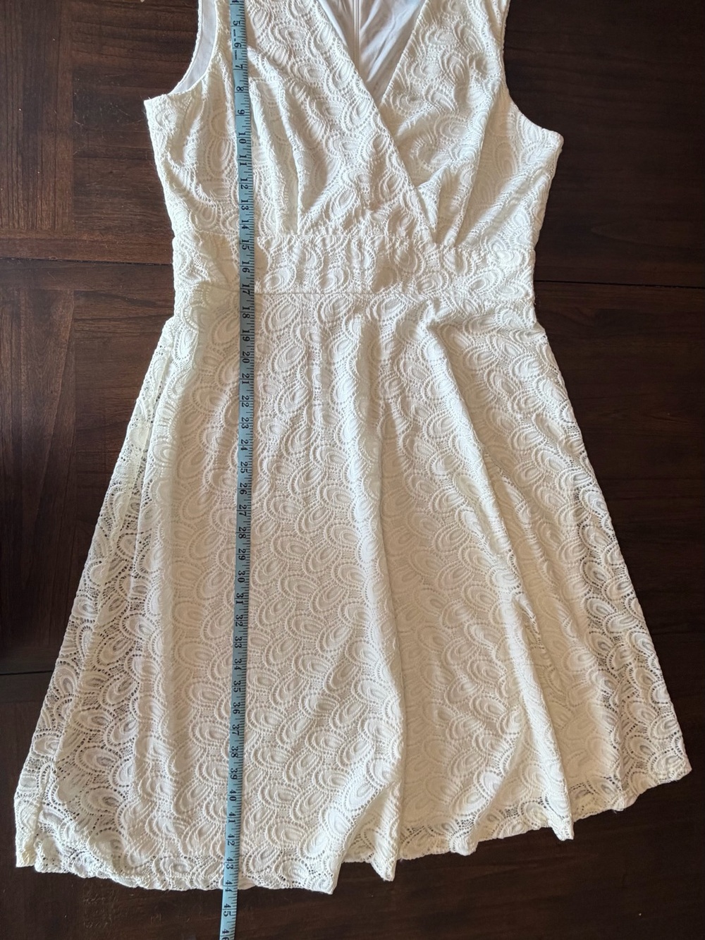 NWT Christopher & Banks Cream Lace Sleeveless Party Dress, Lined, Size 16 - Picture 15 of 16